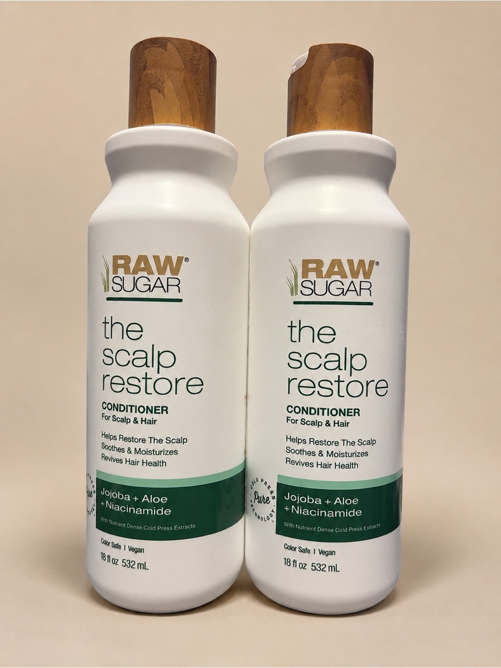2 Raw Sugar The Scalp Restore Conditioner Jojoba Aloe 18 oz